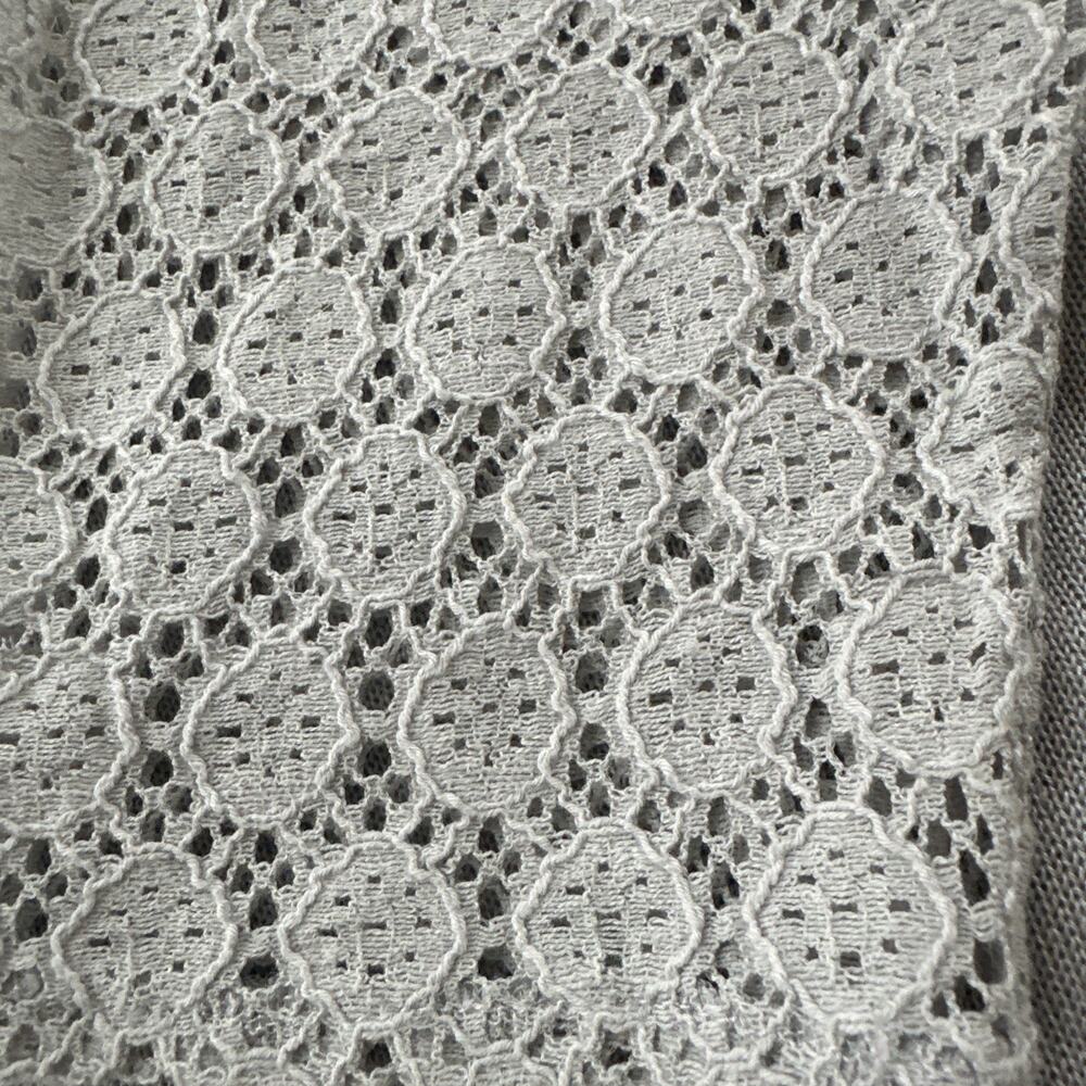 van heusen women’s Sweater Gray Lace See Through Long Sleeves Light Classic - Picture 4 of 11